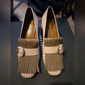 Tory Burch Loafer heels leather sz 10 new